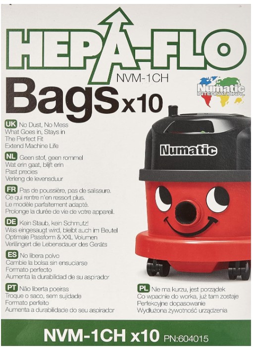 Henry Filterbeutel, HEPA-FLO, NVM-1CH, 10 Stück