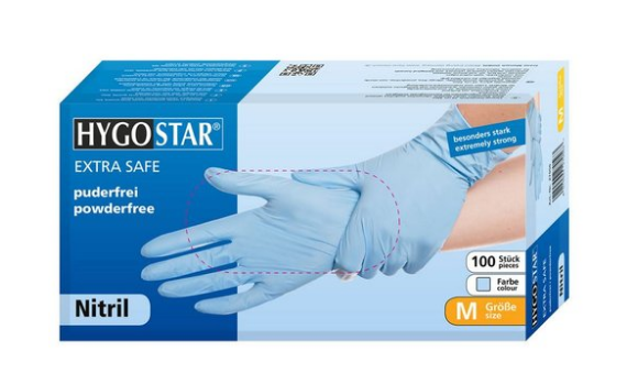 Chemikalienschutzhandschuh EXTRA SAFE, Farbe: blau; puderfrei. Chemikalienschutzhandschuh EXTRA SAFE, Farbe: blau; puderfrei.