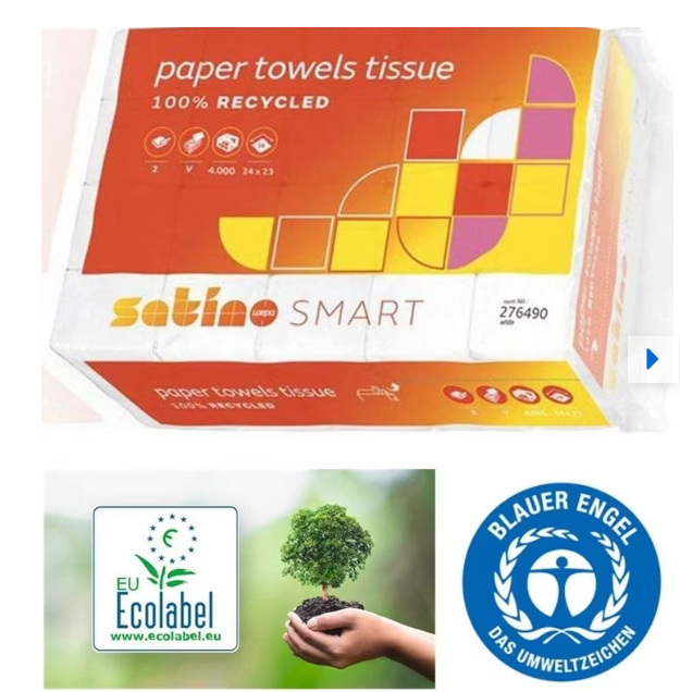 Papierhandtücher, 2-lagig, 100% aus Recycling - Papier