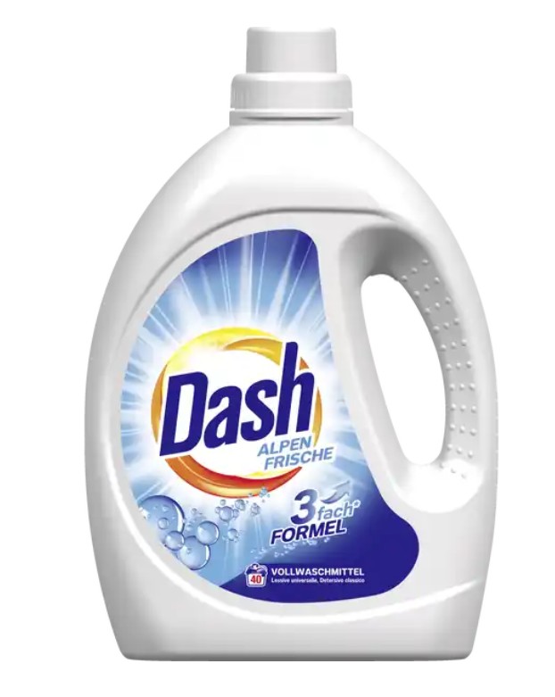 DASH Flüssiges Vollwaschmittel Alpen Frische,40 WL, 2,2 Liter